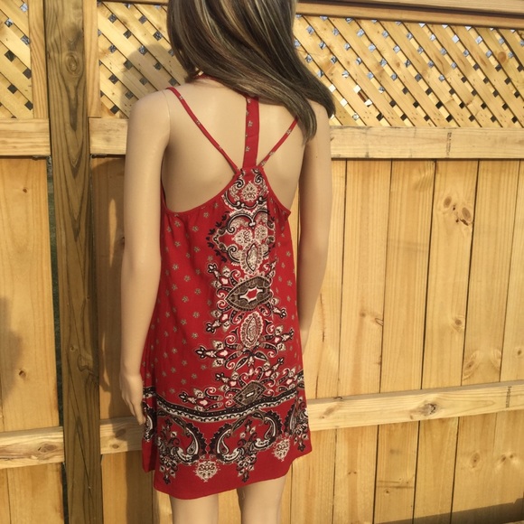 STRAPPY RED with BANDANA PRINT DRESS - Picture 2 of 6